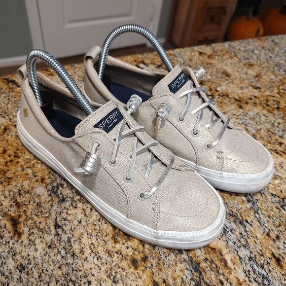 Sperry Women’s Crest Vibe Vulcanized Sneaker Flat Heel Gray STS85703 Size 8W - Picture 2 of 12